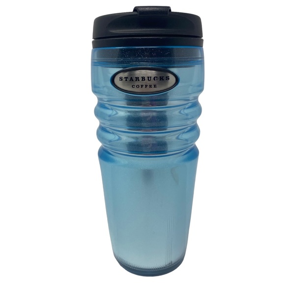Starbucks Light Blue Glitter Shimmer Travel Tumbler Mug - 16 oz - Picture 2 of 10